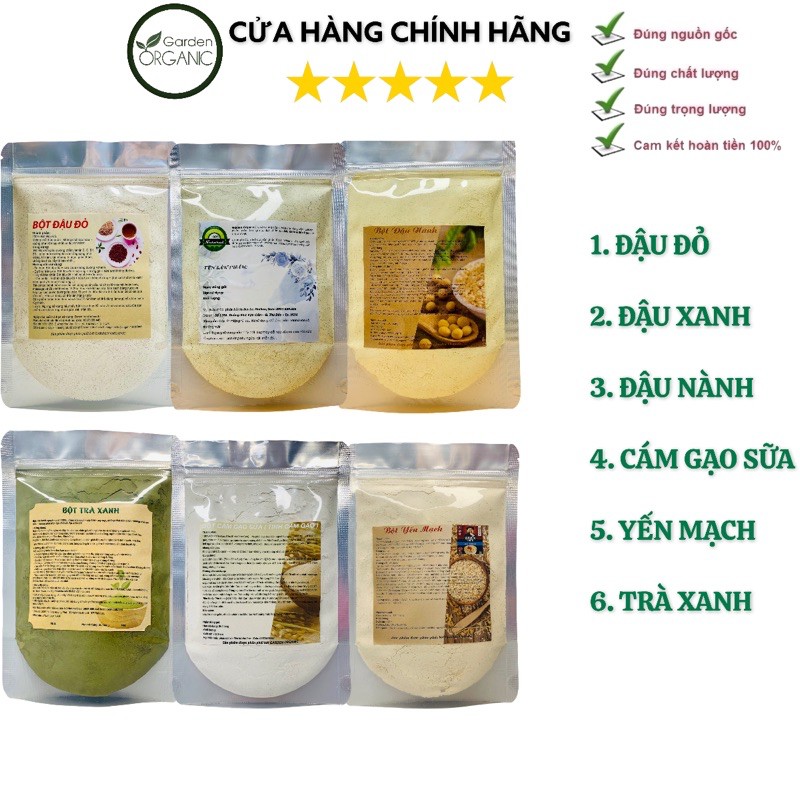 BỘT THIÊN NHIÊN ORGANIC ĐẮP MẶT NẠ DƯỠNG TRẮNG DA 500GR (GIẢM MỤN, THÂM NÁM, TẨY TBC)