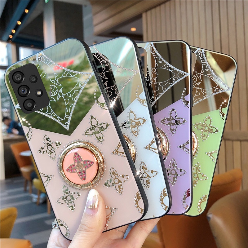 Ốp Điện Thoại Kèm Gương Trang Điểm Đính Đá Thời Trang Cho Samsung Galaxy A53 A33 A03 A52S A52 M52 S22+ S22 Ultra 5G 2022