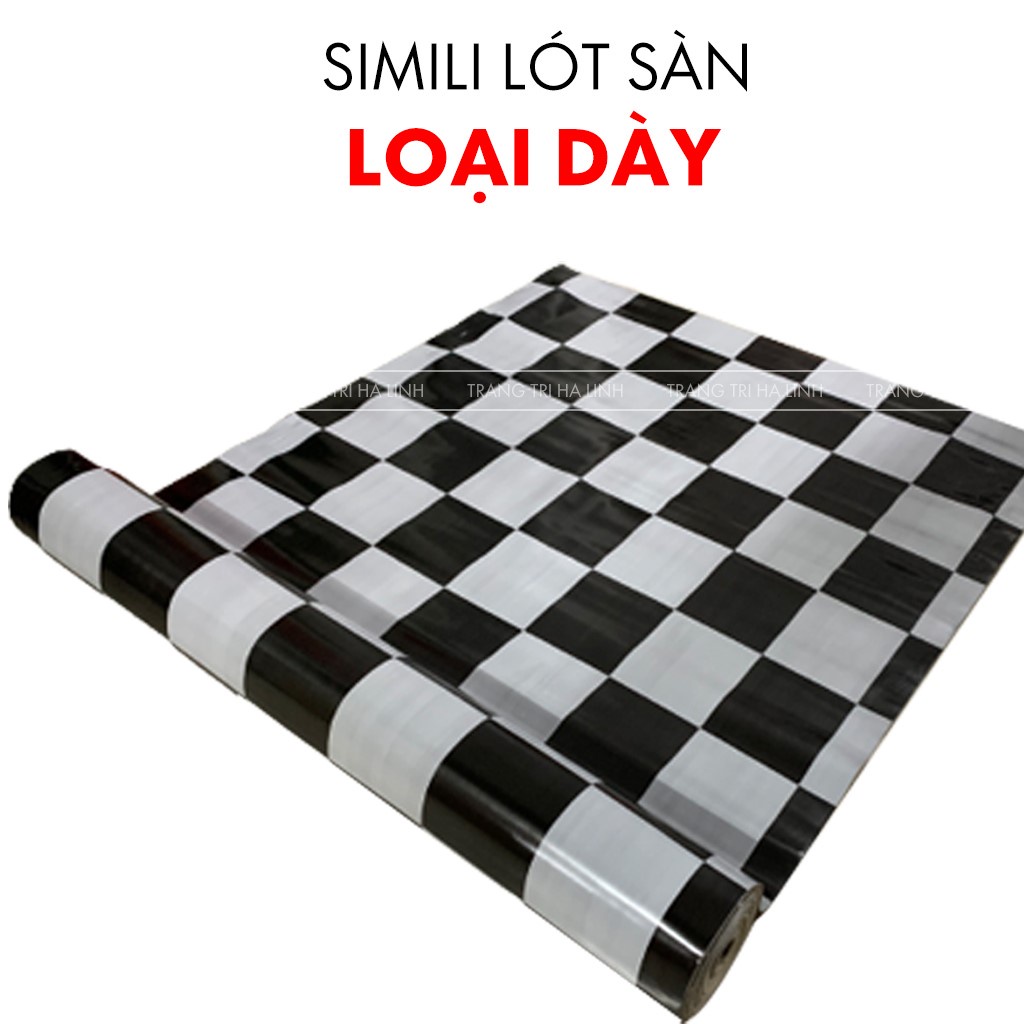 Simili trải sàn dày 1.6mm xốp chống thẩm nước họa tiết caro hiện đại