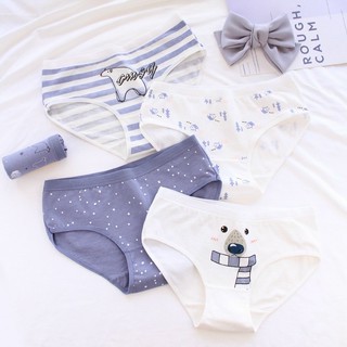 Set 5 quần lót cotton hình thú - q0745