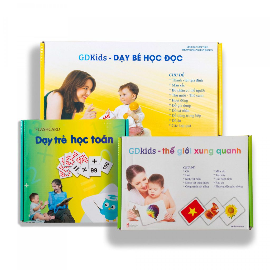 GDkids - Bộ Thẻ Học Thông Minh Cho Bé - Flashcard Giáo Dục Sớm Glenn Doman ( 3 Bộ 259 Thẻ )