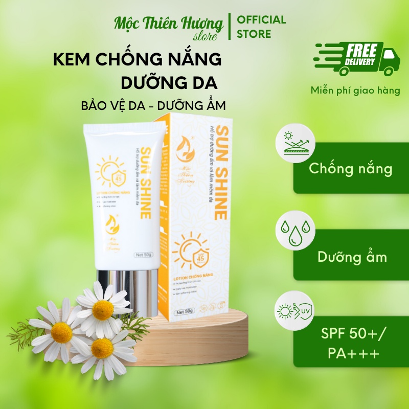 Kem Chống Nắng Sun Shine Bảo Vệ Da Khỏi Tia UV Gây Hại (Loại Lớn) Mộc Thiên Hương - 50gr