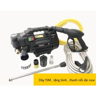 Máy rửa xe Osaka R1 chỉnh áp 2800W dây dài 15m , tặng kèm bình bọt tuyết , bột rửa xe