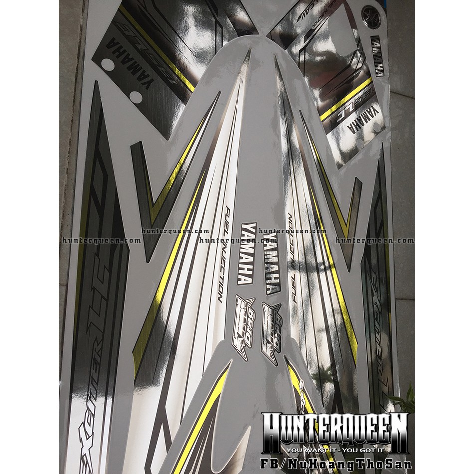 Tem rời chất liệu CROM, LC đen bạc, chỉ vàng. Exciter 135 đời 2006-2010