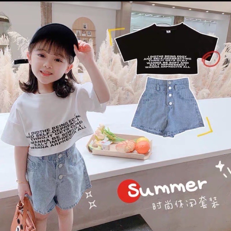 Sale lẻ size Set áo kèm quần 3 nút cho bé gái