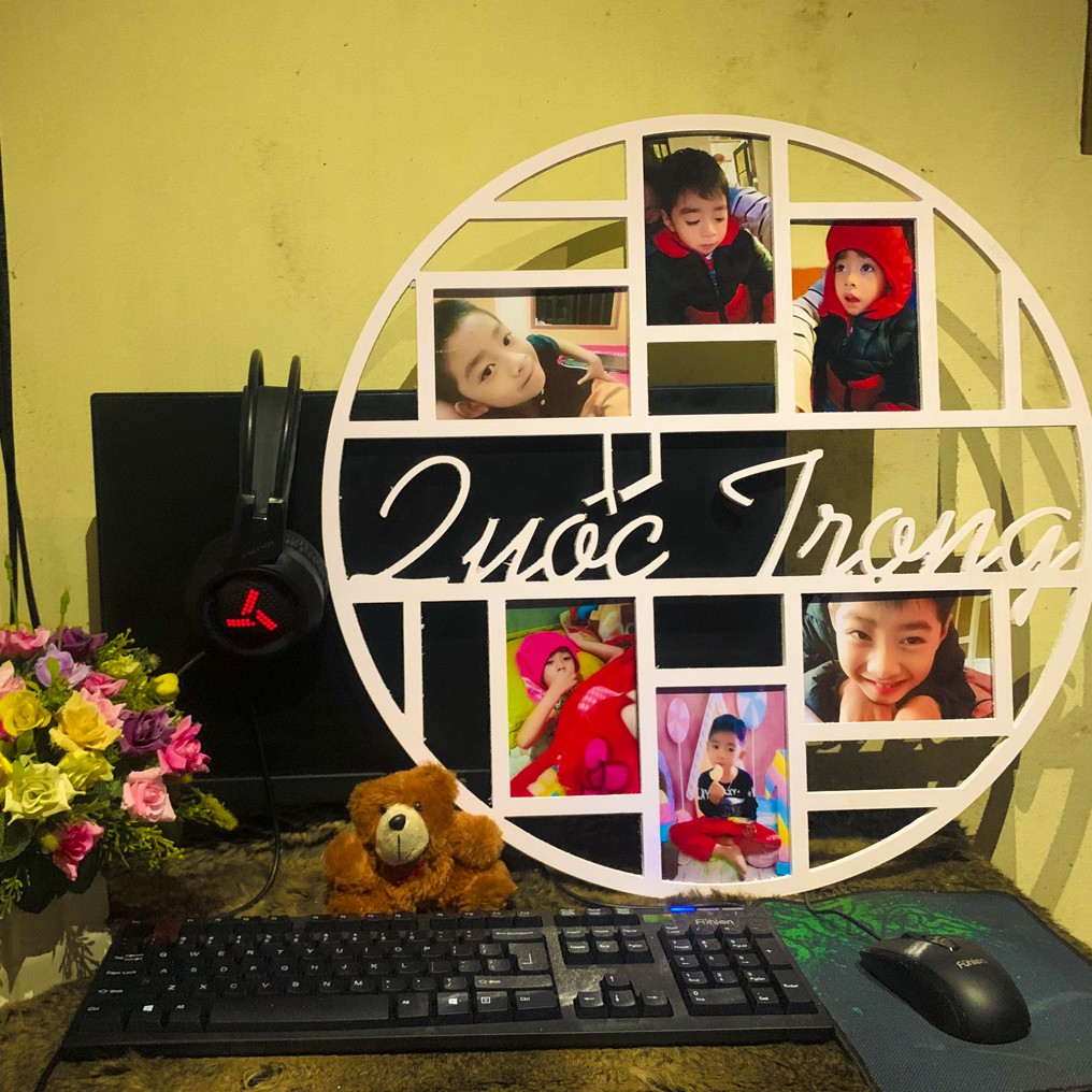 KHUNG ẢNH HÌNH TRÒN SANG TRỌNG - KHẮC CHỮ TỰ CHỌN - MIỄN PHÍ IN ẢNH THEO YÊU CẦU