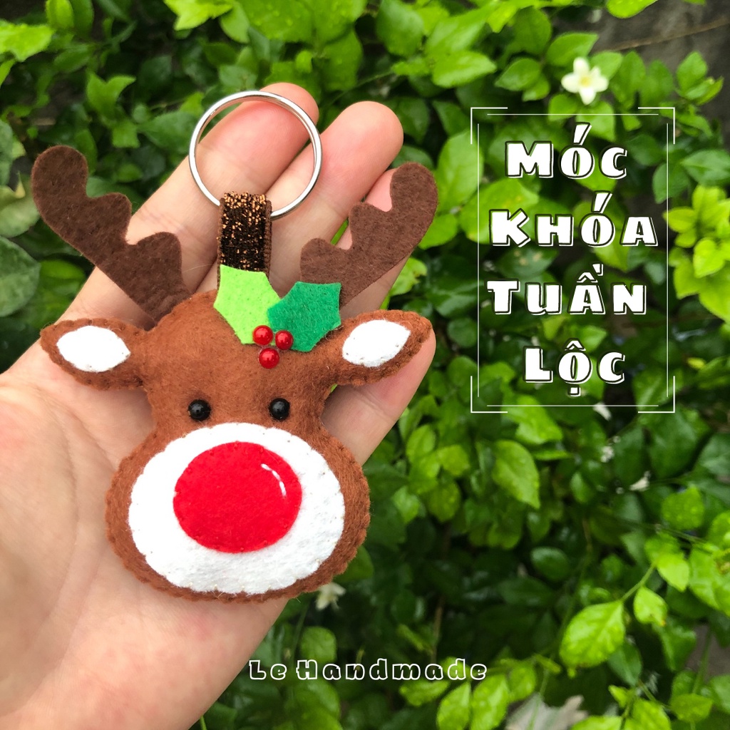 Móc khóa vải nỉ tuần lộc