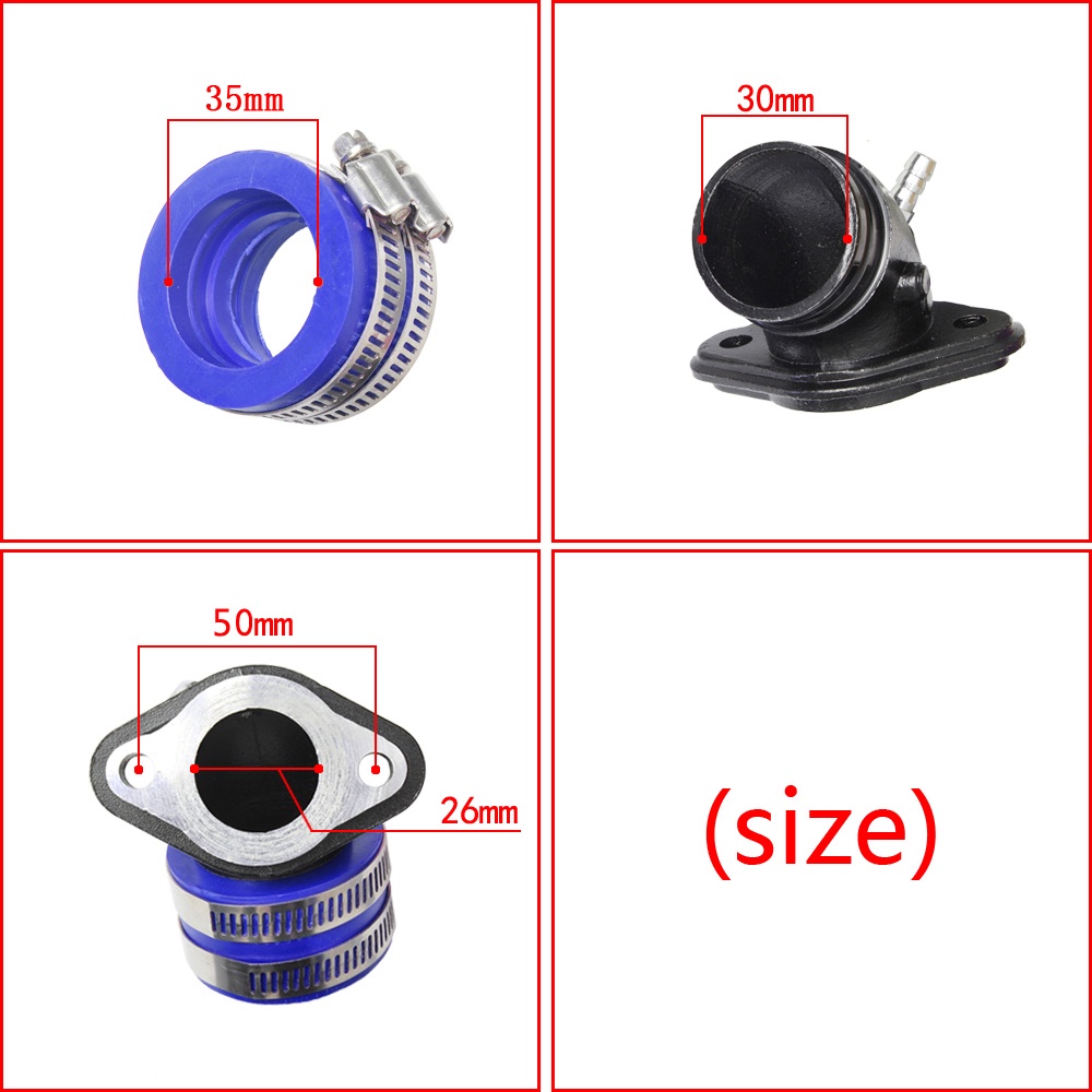 Cổ hút bình xăng  Kèm Đầu Nối 35mm， Tiện Dụng Cho Yamaha 100JOG100 RSZ100 AGL100 CVK24 CVK26 CVK30 PE28 PE30 JOG RSZ AGL CVK NSR PE， Ống Nạp Bộ Chế Hòa Khí Kèm Đầu Nối