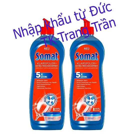 (HCM)Combo 2 Chai Nước Rửa Ly - Bát Làm Bóng Somat 750ml - Đức