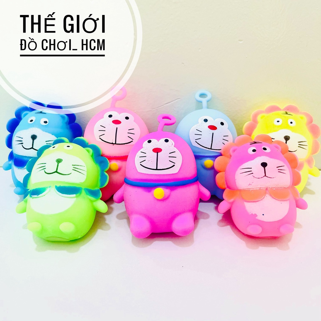 [HOT- VUI NHỘN] Đồ chơi squishy hình Đôrêmon, sư tử silicon mềm dẻo bóp tay giảm căng thẳng giảm stress