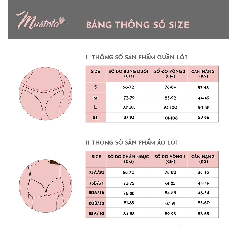 Bộ Đồ Lót Nữ Trơn Bamboo Kháng Khuẩn Có Gọng Mút Mỏng (Mustoto MA17 MQ50 Đen)