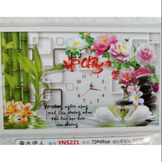Tranh đính đá vợ chồng yn5221 73x49cm chưa dính