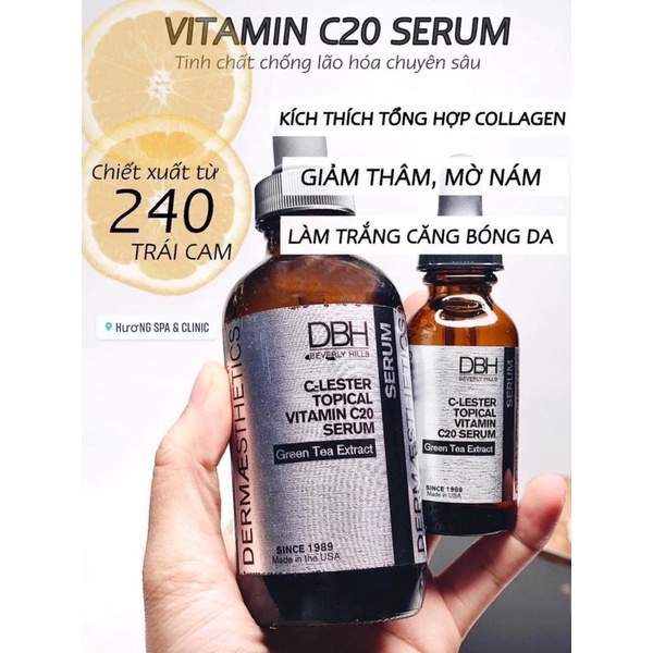 Tinh chất dưỡng trắng mờ thâm nám serum vitamin c C10 C20 DBH C-lester topical vitamin c10 c20