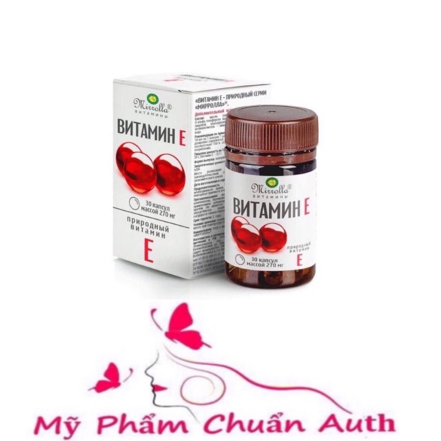 Viên uống Vitamin E đỏ 270mg Mirrolla Nga
