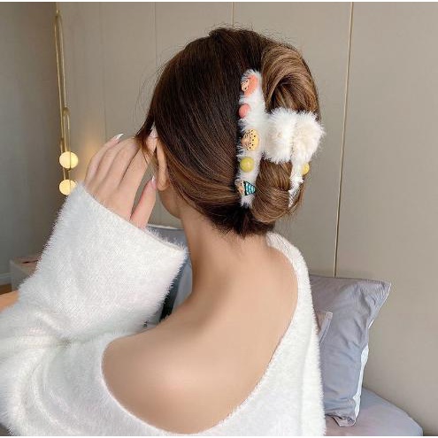 Kẹp tóc gấp tóc càng cua lông nhung mềm mại hoạt hình xinh xắn cho bạn gái GLONG_HH