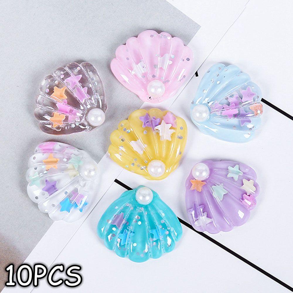 Set 10 Vỏ Sò Bằng Nhựa ABS Trang Trí Điện Thoại