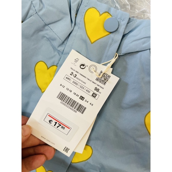 Áo gió bé gái dư xịn 9m-5y