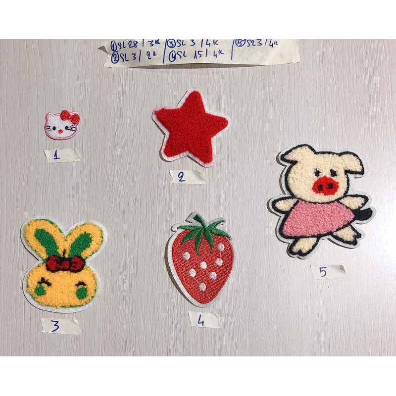 sticker hình thêu mẫu cute (ko keo)