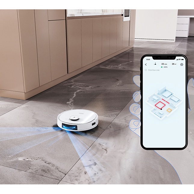 Robot hút bụi lau nhà Ecovacs Deebot T9 - Lực hút Max 3000Pa - Bản Quốc Tế-App Tiếng Việt- Bảo Hành 24 Tháng