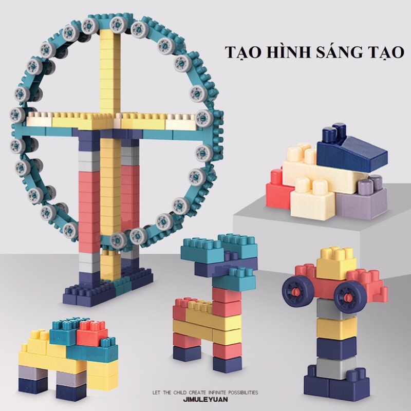 Bộ lego xếp hình 520 chi tiết đồ chơi cho bé lắp ráp - Đồ chơi phát triển tư duy - Đồ chơi lắp ráp