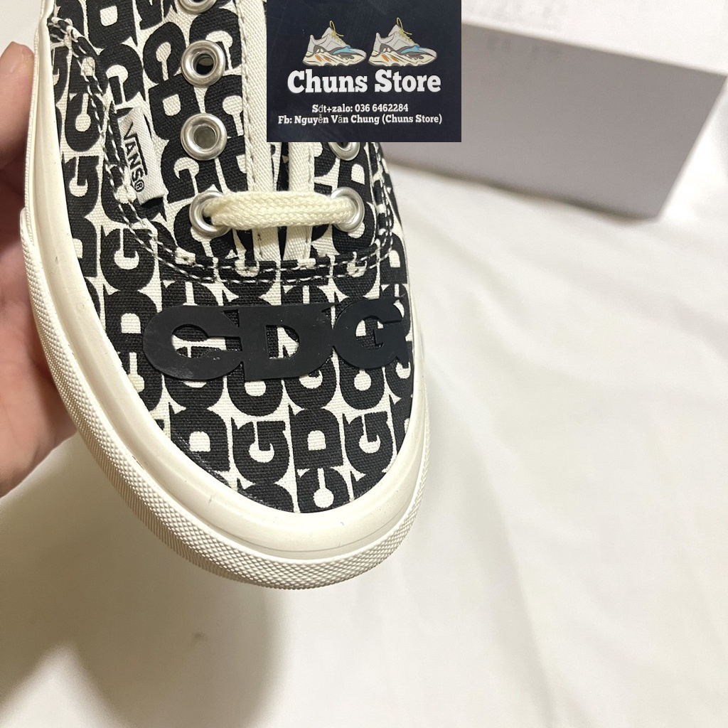 Giày Vans chữ CDG vault đen trắng cao cấp