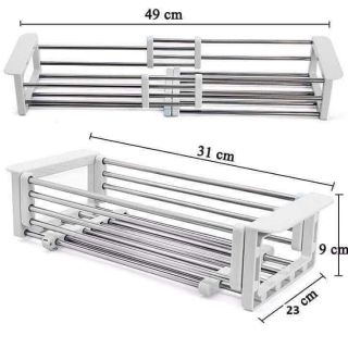 Rổ inox gác chậu rửa bát.
