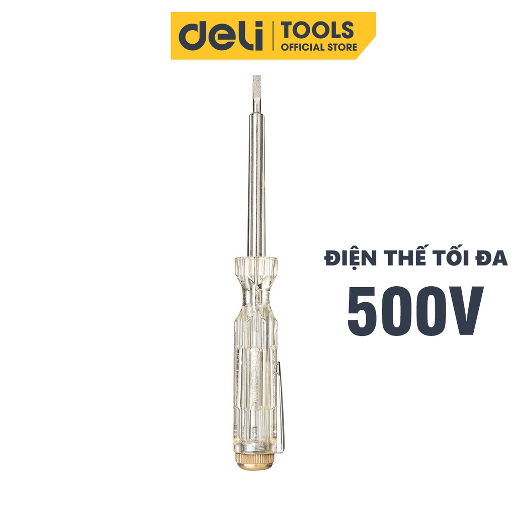 Bút Thử Điện 100-500V Deli Chính Hãng - Nhỏ Gọn, Tiện Lợi, An Toàn Sử Dụng - EDL8001