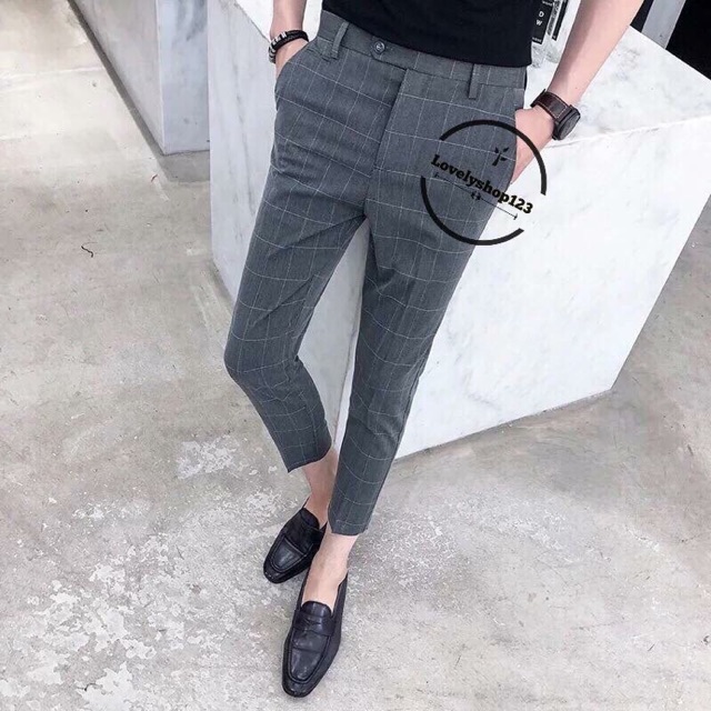 Quần lỡ kẻ ô New Korea