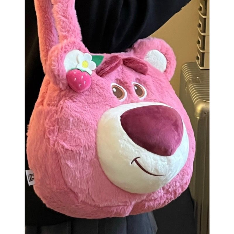 Túi tote xinh xắn hình gấu dâu tây thiết kế thời trang và tiện lợi kích thước lớn 35 X 8 X 30 CM - phù hợp với laptop 14 inch