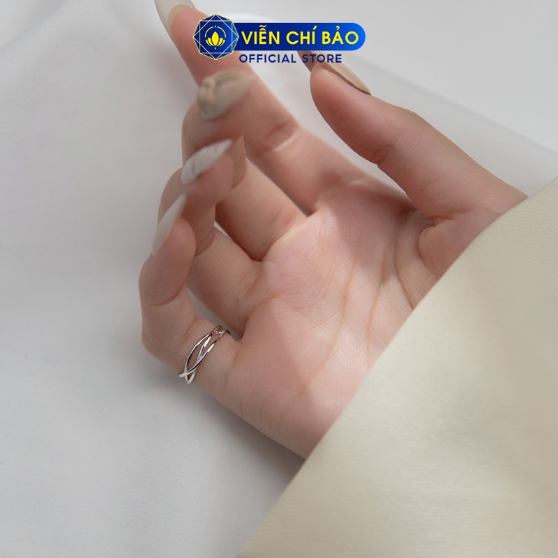 Nhẫn bạc nữ ngón út hình đan chéo chất liệu bạc 925 thời trang phụ kiện trang sức nữ Viễn Chí Bảo N000424