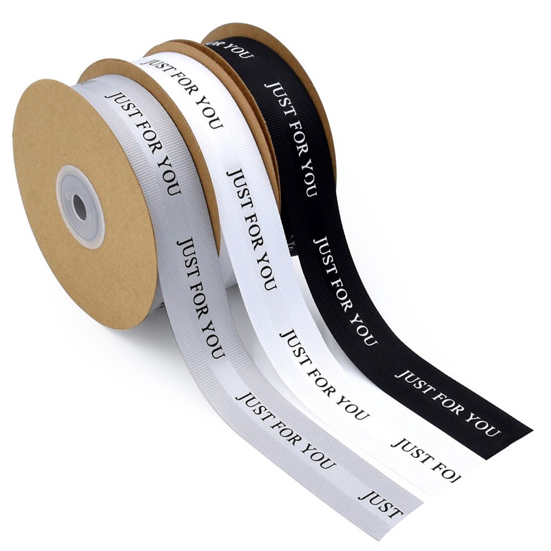 Cuộn Dây Ruy Băng 10M 25mm Họa Tiết Chữ Cái Trang Trí Thủ Công