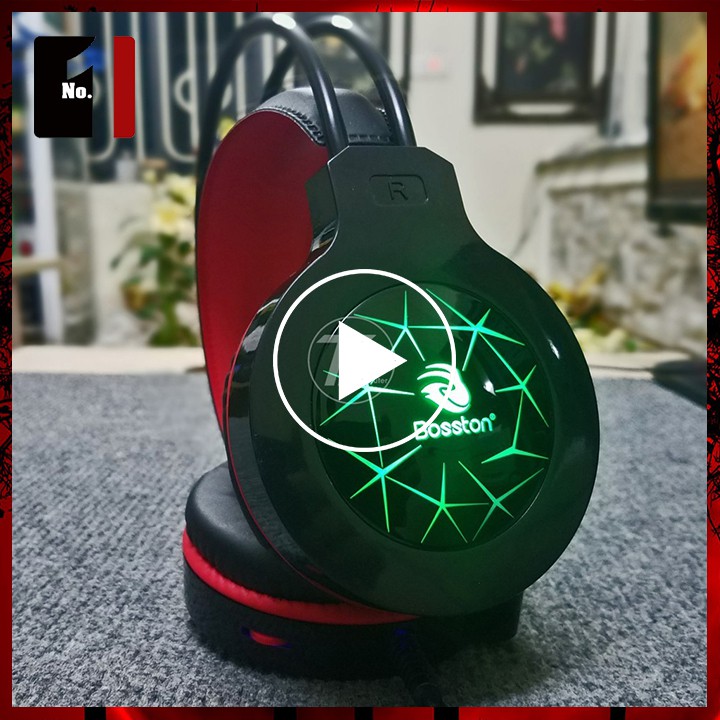 Tai Nghe LED Gaming Chụp Tai Headphone Có Dây BOSSTON HS-09 Tai Nghe Game Thủ Máy Vi Tính Laptop Pc