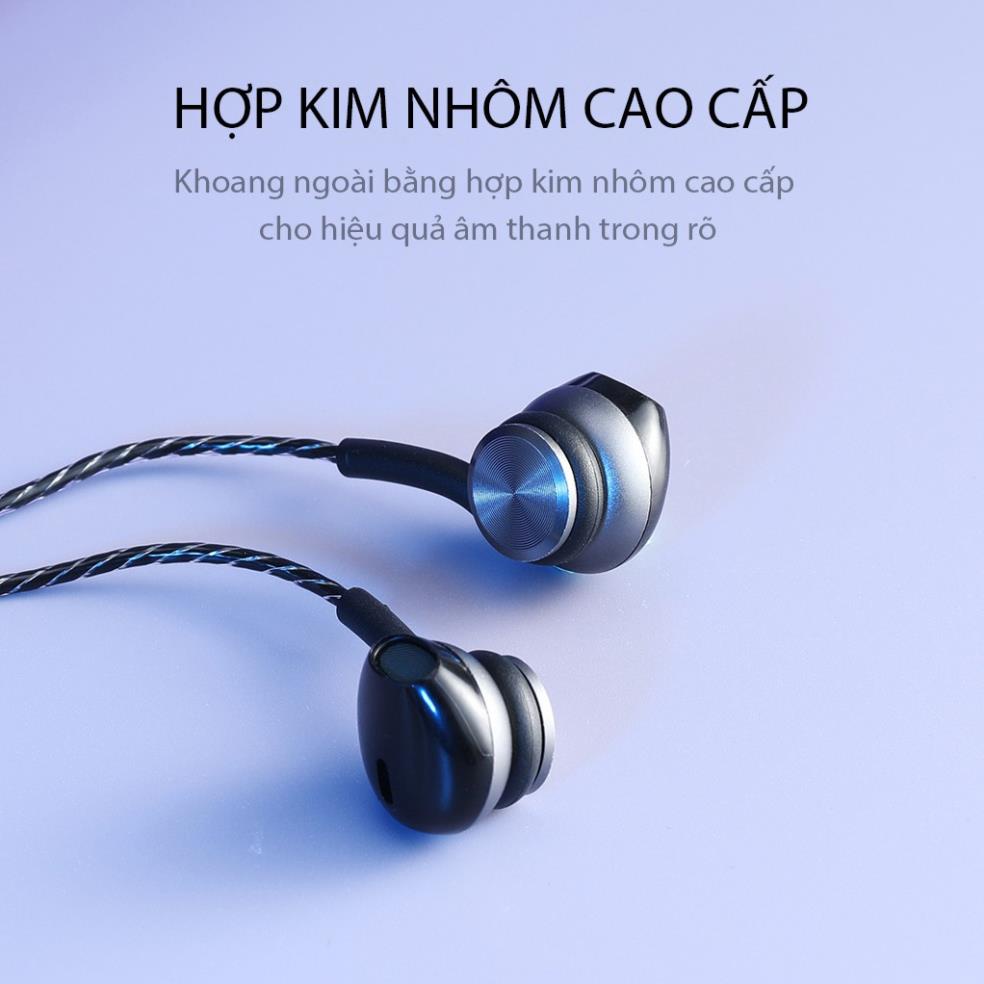 Tai Nghe Nhét Tai Chính Hãng Dây Dù Q12 Cổng Kết Nối Chữ L 3.5mm Tích Hợp Micro Đàm Thoại - BENKA