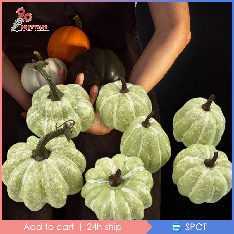[Prettyia1] Đồ Trang Trí Bàn Ăn Hình Bí Ngô Halloween Bằng Xốp DIY