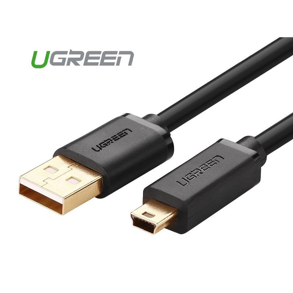 Cáp USB 2.0 to USB Mini 1m mạ vàng Ugreen 10355 Cao Cấp