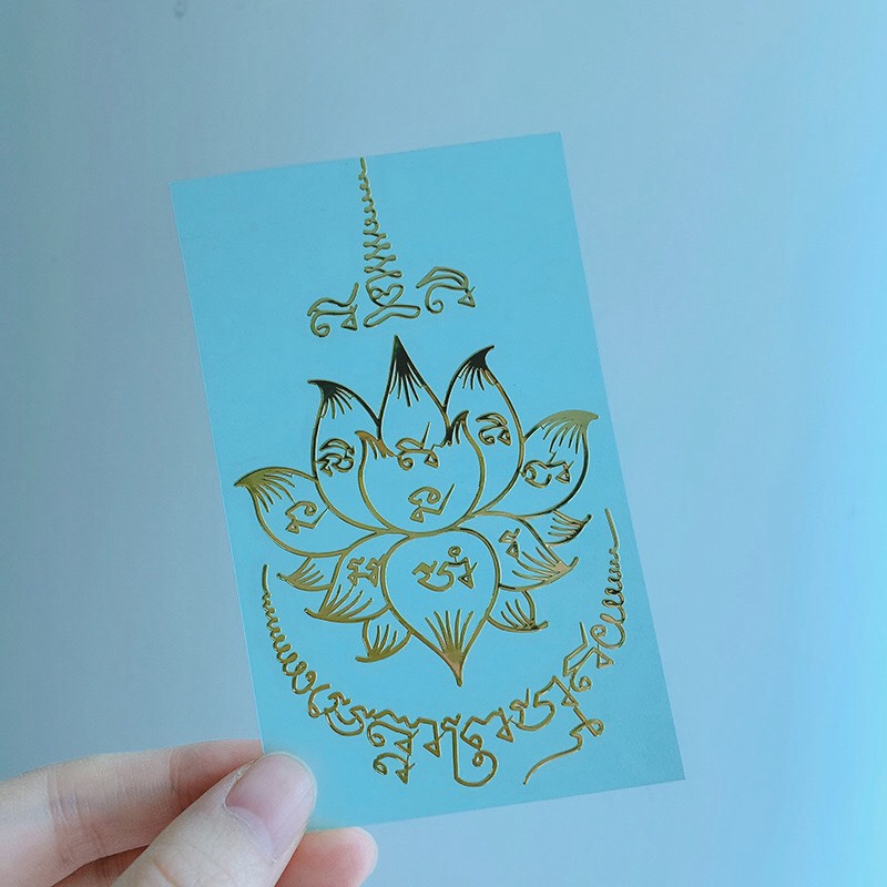 Linh phù thái lan HOA SEN VÀNG tài lộc may mắn dán điện thoại