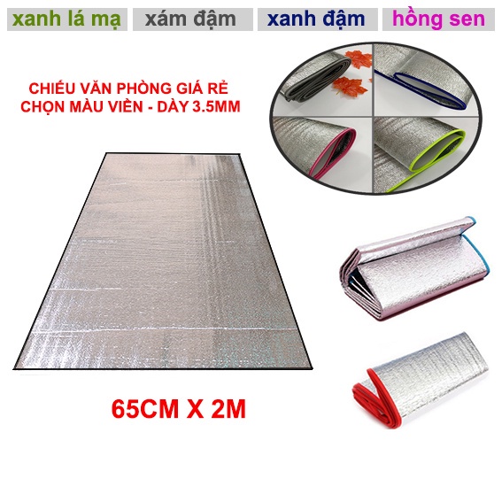Chiếu ngủ trưa văn phòng cá nhân dày 3.5ly kích thước 65CM x 2M ( chọn màu viền ) - thảm ngủ trưa cá nhân