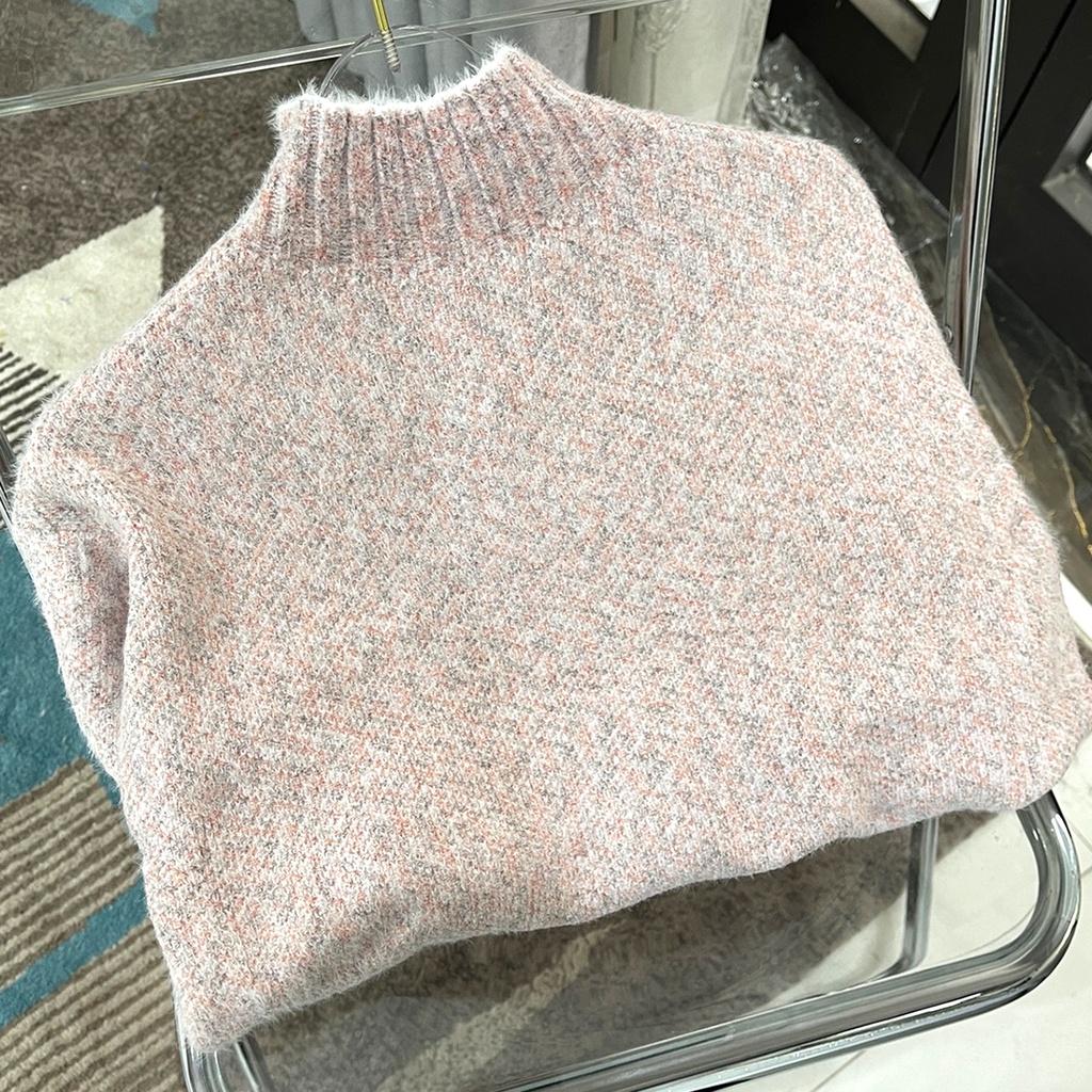 Áo len lông cừu cổ 3 phân trơn len dày Quảng Châu form rộng dài tay LCT-1 | BigBuy360 - bigbuy360.vn