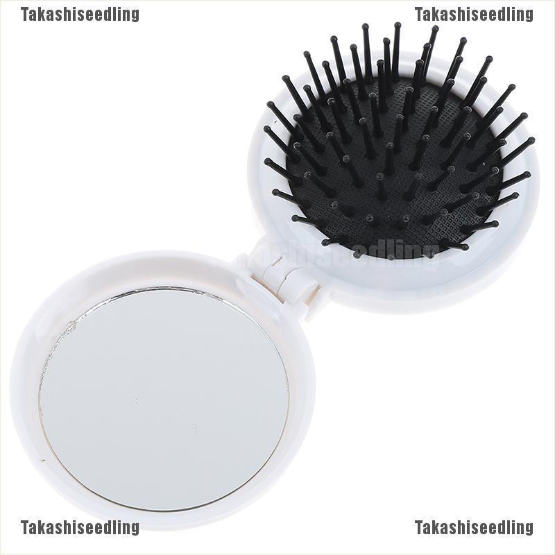 (Hàng Mới Về) Lược Chải Tóc Kèm Gương Thiết Kế Nhỏ Gọn Thuận Tiện