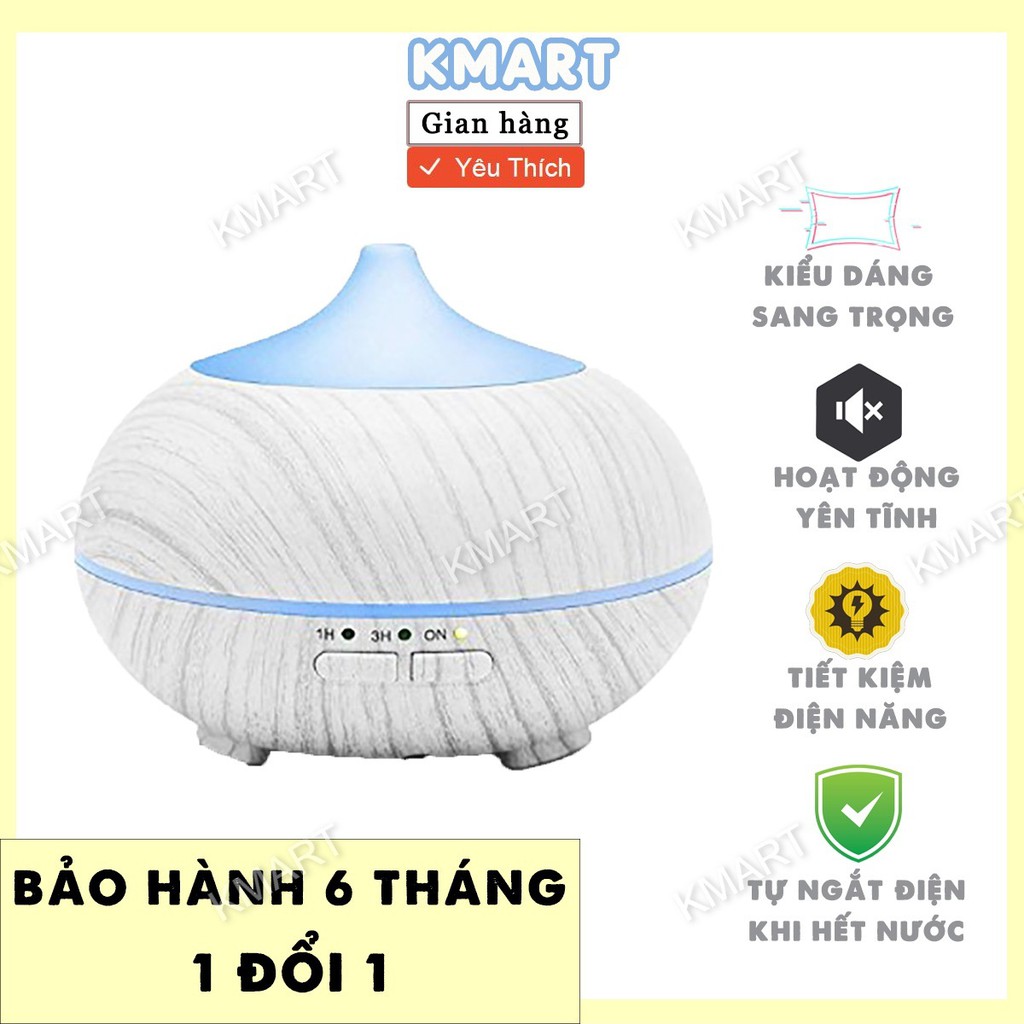 Máy Xông Tinh Dầu Chóp Ngắn Vân Gỗ Cao Cấp 550ml