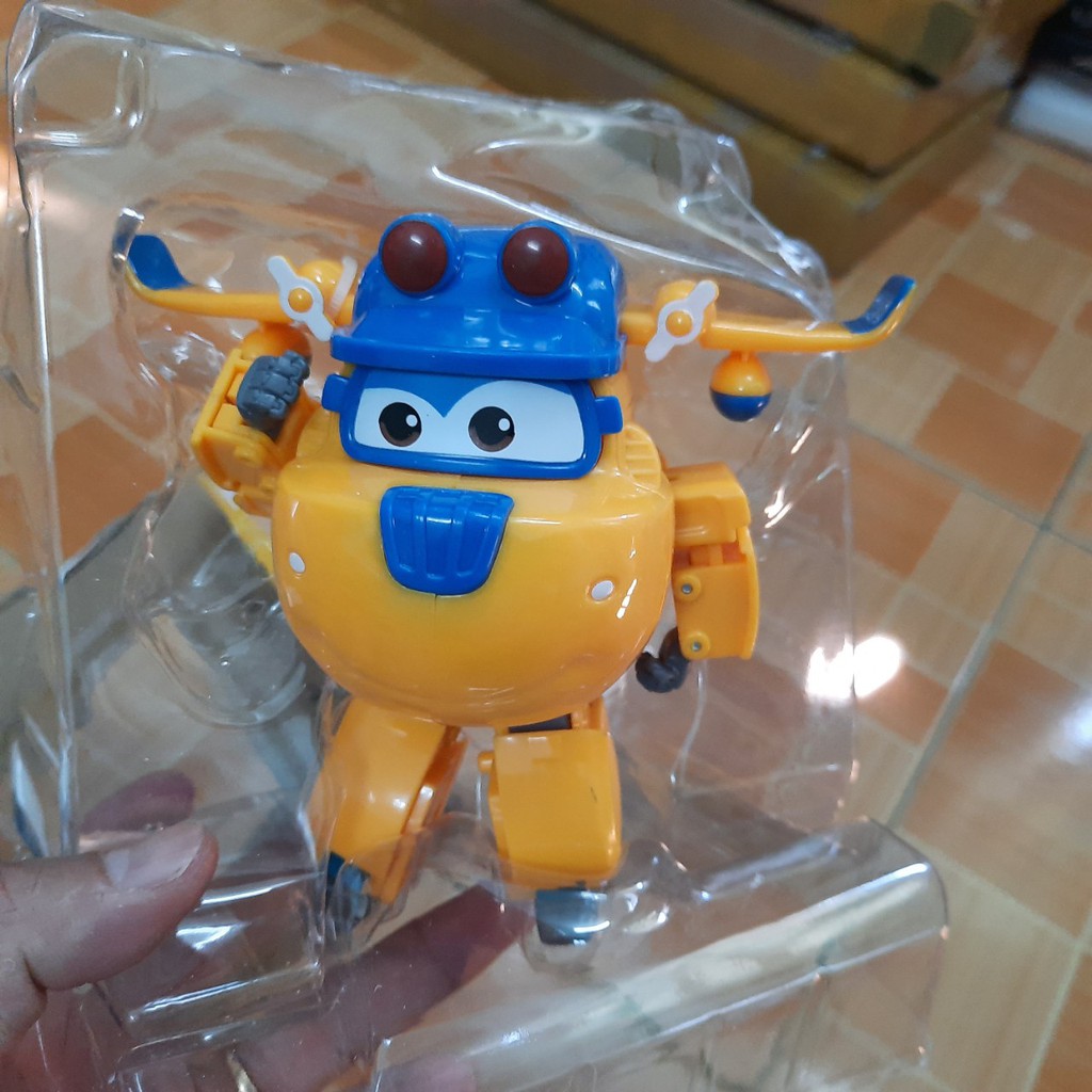 Mô hình Super wings đội bay Siêu Đẳng nhân vật Donnie Xây Dựng máy bay biến hình cỡ lớn