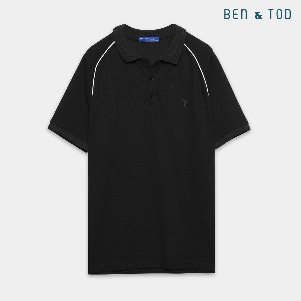 Áo thun polo BEN & TOD cotton cao cấp họa tiết viền vai co giãn thoáng mát 21224 | BigBuy360 - bigbuy360.vn