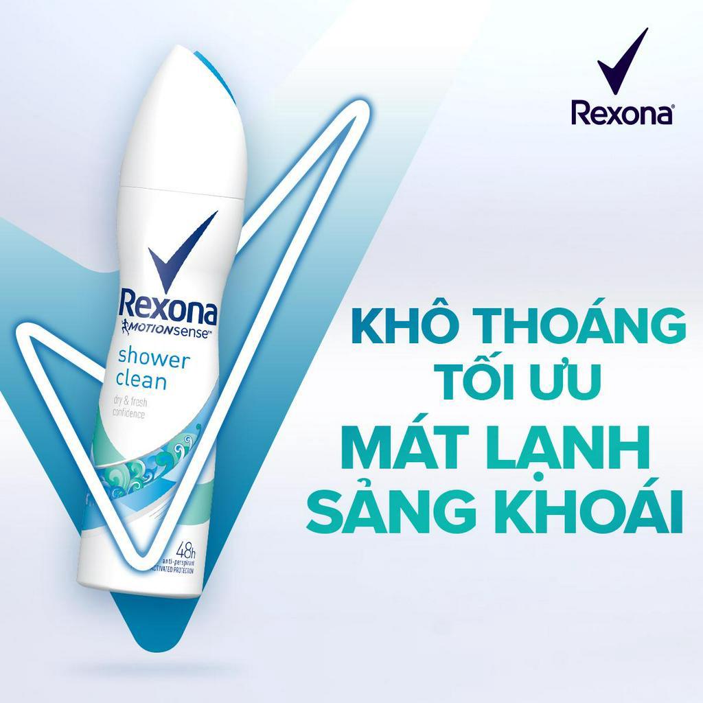 Xịt khử mùi Rexona khô thoáng tối ưu mát lạnh sảng khoái dành cho nữ, 150ml