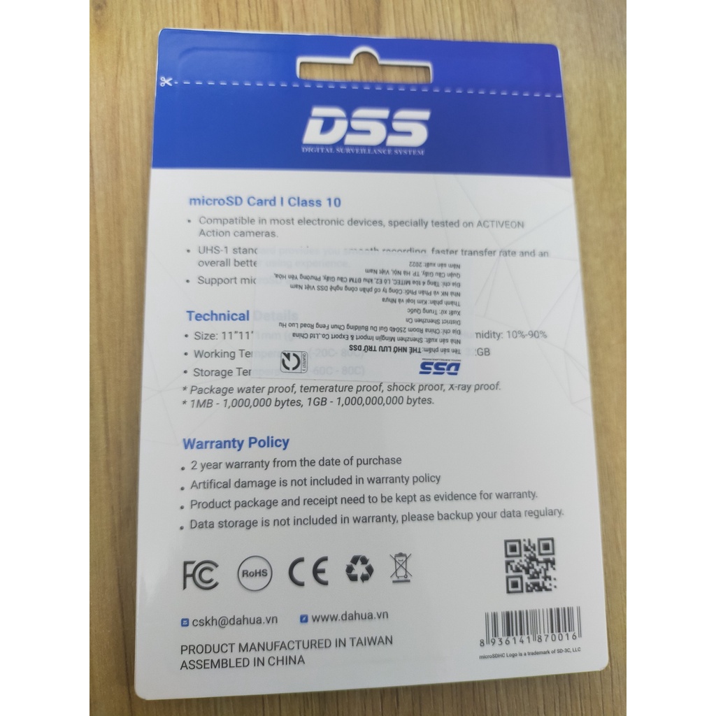 Thẻ Nhớ Chính Hãng DSS 64GB 32GB Class 10 -  BẢO HÀNH 36 Tháng