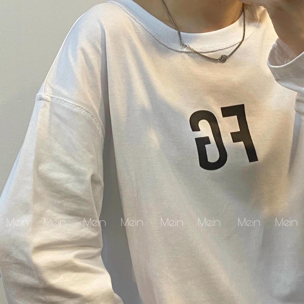 Áo sweater dáng rộng unisex in chữ ngực tay suông chất cotton da cá vanmiushop