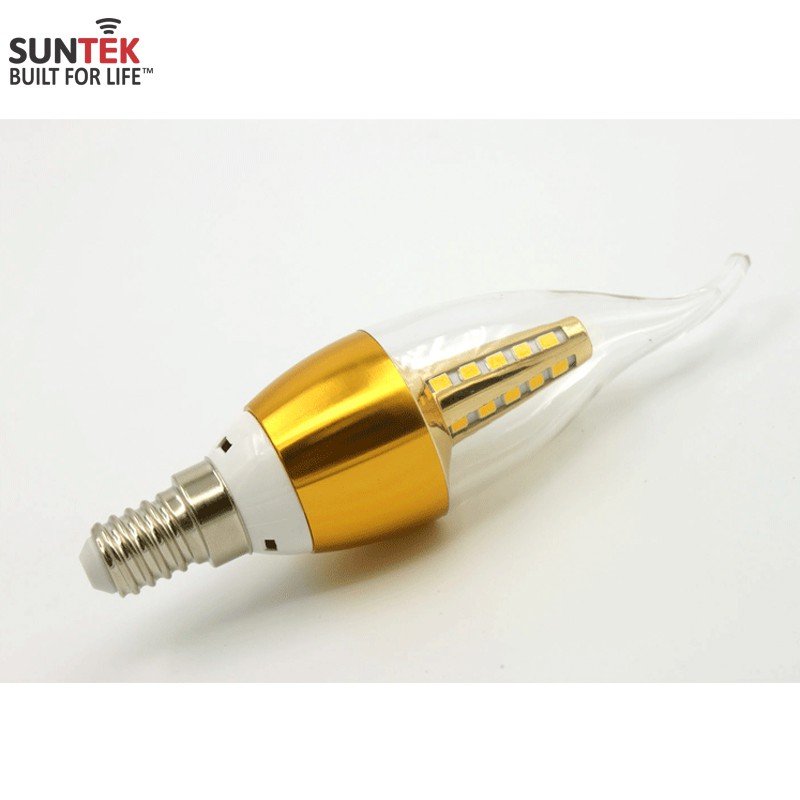 Bộ 5 bóng đèn hình nến SUNTEK LED 5W đuôi E14 Ánh sáng vàng