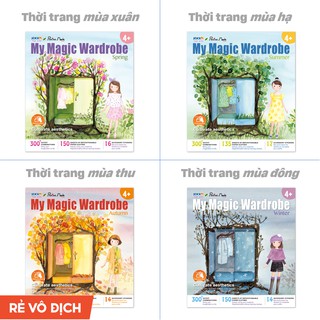 Đồ chơi tô màu dán hình thiết kế quần áo thời trang và phụ kiện theo mùa Xuân Hạ Thu Đông