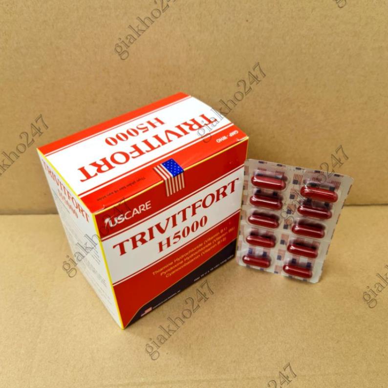 (CHÍNH HÃNG) TRIVITFORT H5000 giúp bổ sung vitamin B1, B6, B12 cho cơ thể HỘP 100 VIÊN