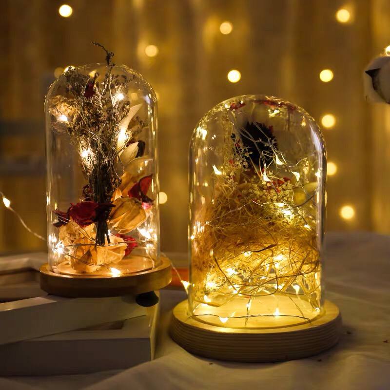 Dây đèn led đom đóm nhấp nháy màu vàng nắng có 3 chế độ nháy dùng pin trang trí decor