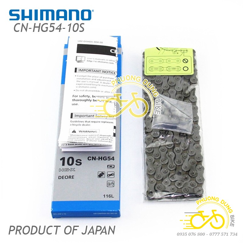 Xích sên xe đạp Shimano Deore CN HG54 10 speed - Fullbox Hàng Chính Hãng